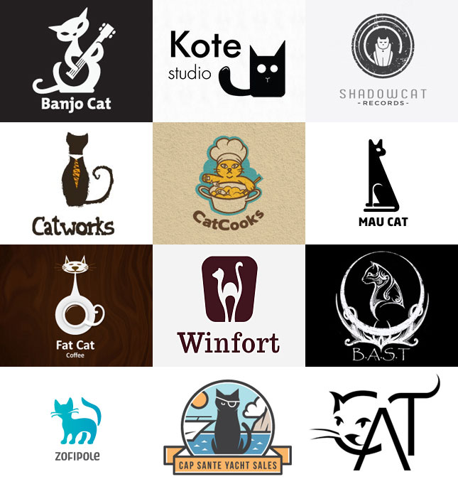 Оригинальные котячие логотипы