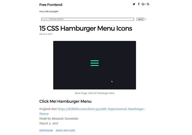 15 Hamburger Icons in CSS