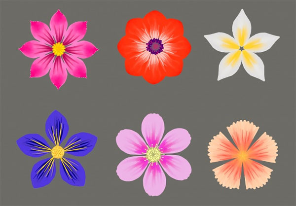 Pack of colored flowers