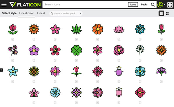 30 Detailed Rounded Flowers