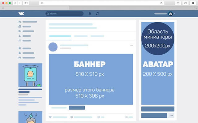 Размер аватара для группы ВКонтакте