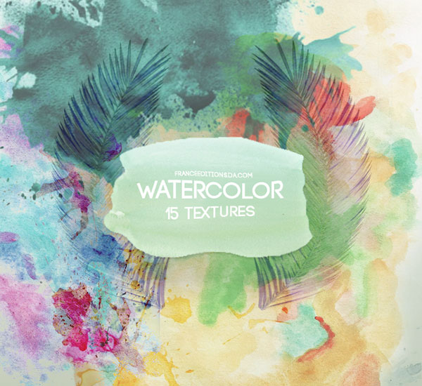 15 Watercolor Textures by FranceEditions