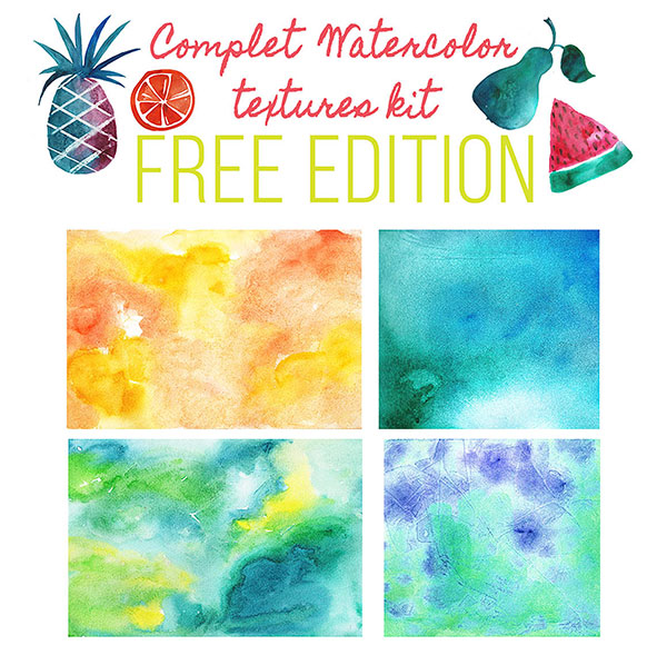 Free Watercolor Textures Kit