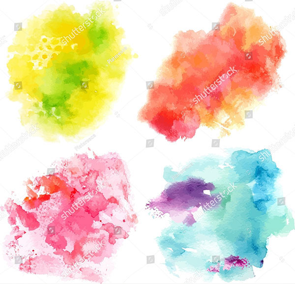 Set Watercolor Textures Seasons of Year