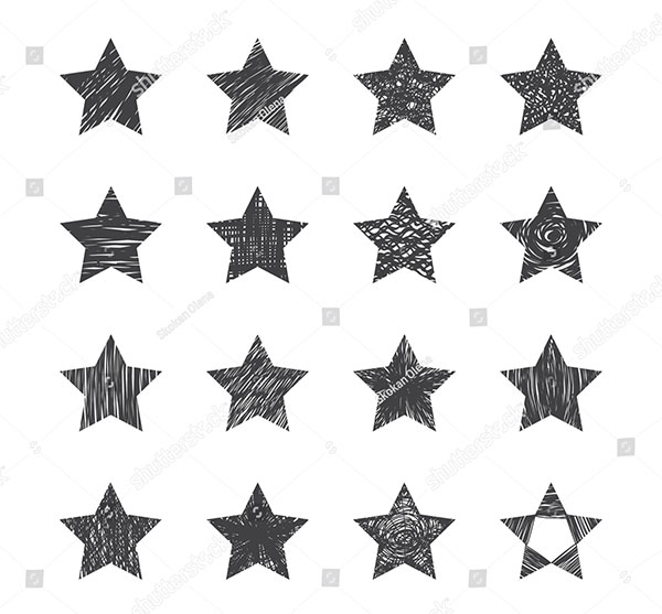 Set of HandDrawn Stars