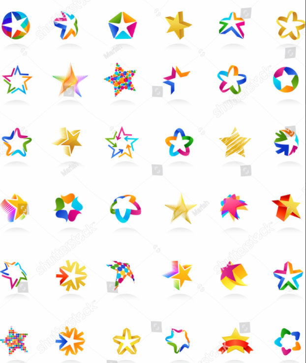 Collection Star Icons Vector
