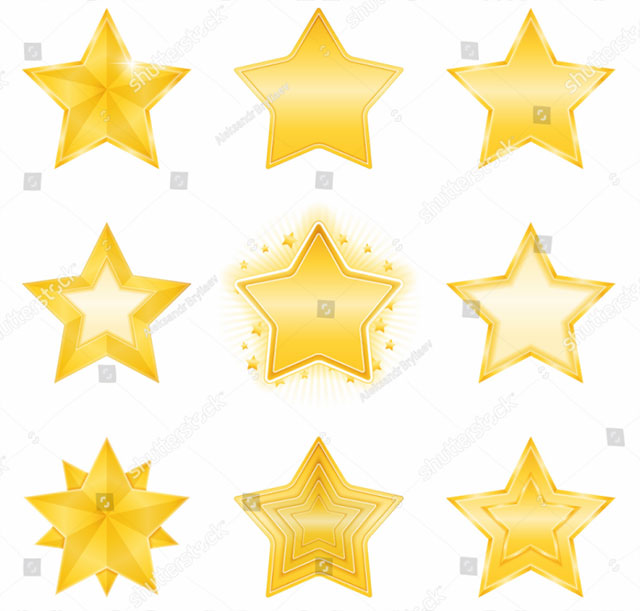 Different Golden Stars Vector