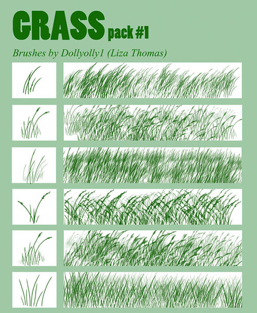 Grass Bruses Pack1 CS4 by dollyolly1
