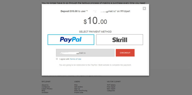 Покупка вектора - через PayPal и Skrill