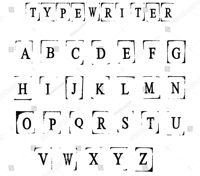 Type Writer Alphabet Handmade Letters 