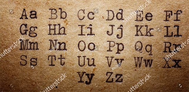 Font Printed on Vintage Typewriter