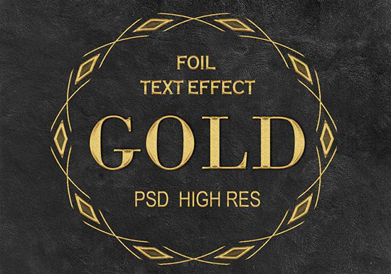 Golden Foil Text PSD