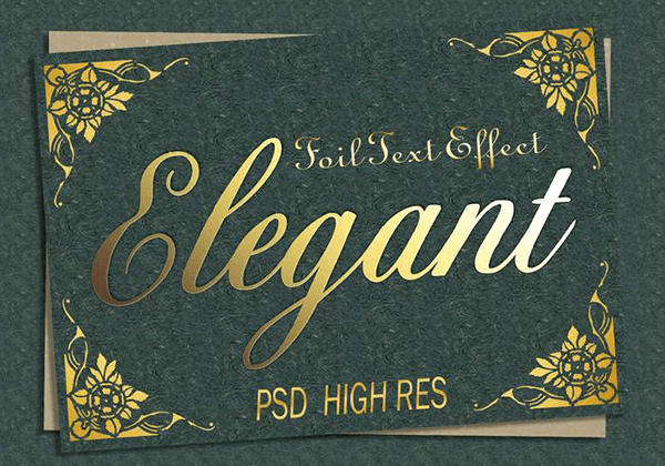 Gold Foil Text Effect PSD
