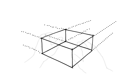 кубический объект в ракурсе