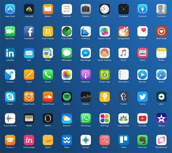 90 Vectorized iOS Popular Apps