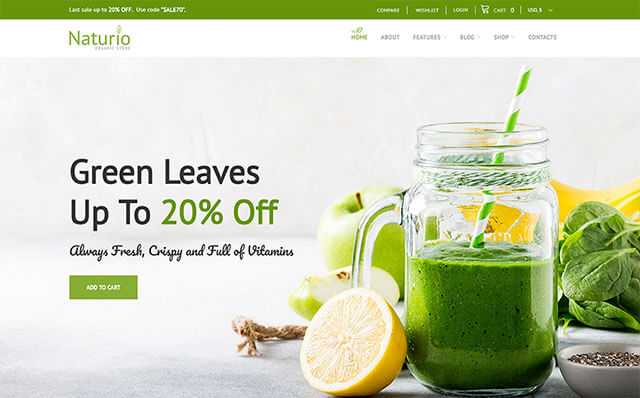 Шаблон WooCommerce интернет-магазина здорового питания