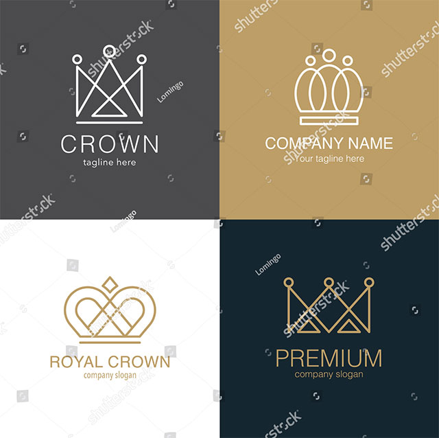 Set of Crown Logo Templates