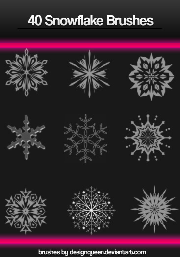 Photoshop Snowflake Brushes by DesignQueen