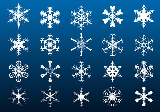 20 Big Snowflakes Set