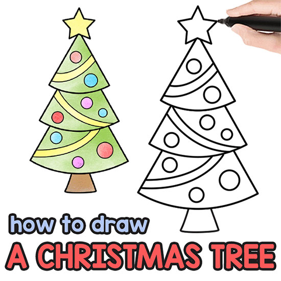 Christmas Tree Drawing Tutorial