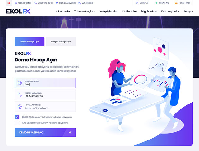 Forex Ui & Ux Design Demo Account