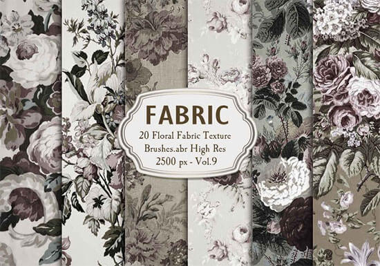 20 Floral Fabric Brushes.Abr Vol.9