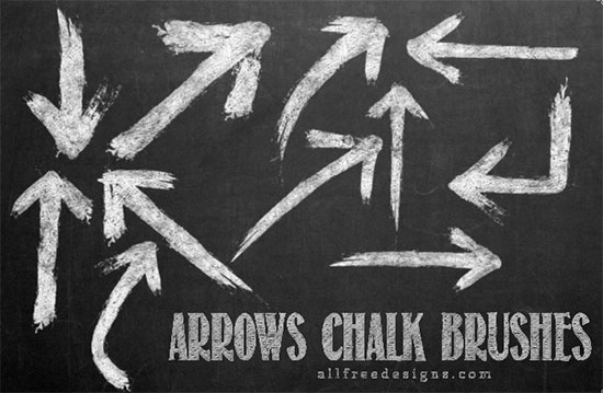 11 Sketched Arrows Brushes Featuring Chalk Effect Texture