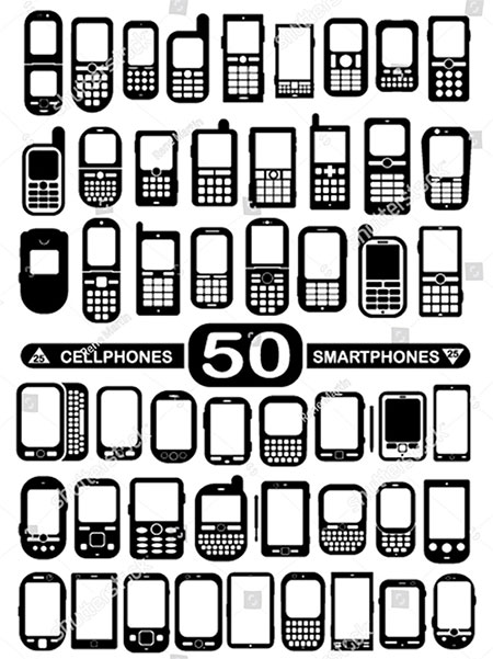 50 Vector Cellphones and Smartphones