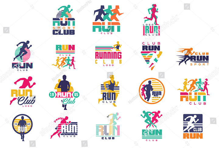 Спортивные логотипы для бега