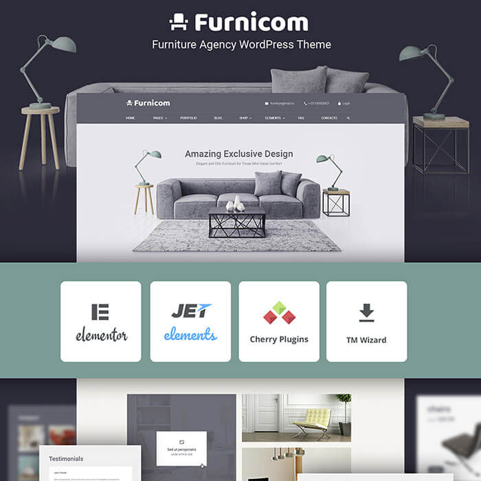 Free Furnicom - Elementor шаблон мебельного магазина