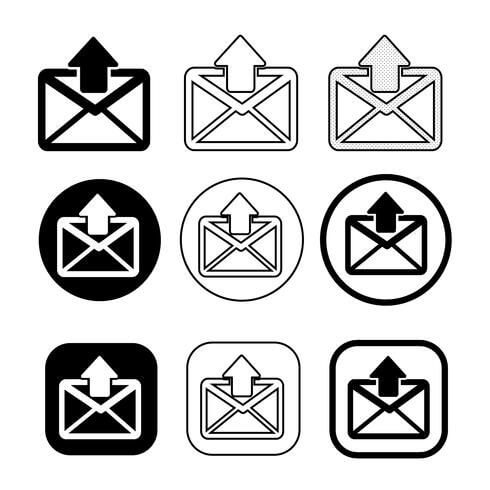Set of Simple Sign Email Icon Symbol