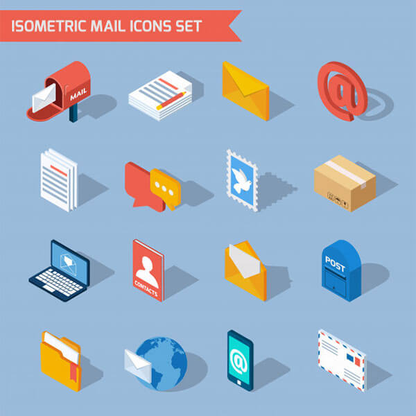 Isometric Mail-icons
