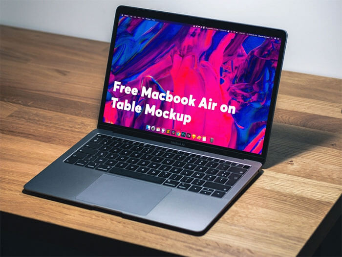 MacBook Air on Table Mockup