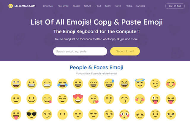 List Of All Emojis