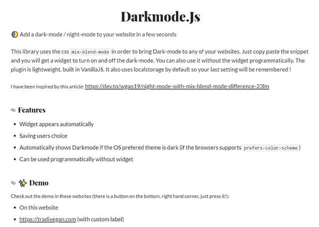 Darkmode.Js