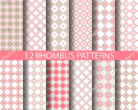 Sweet Rhombus Seamless Patterns