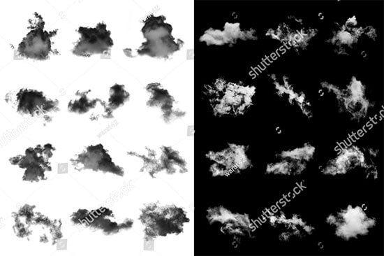 Collection of White and Black Clouds