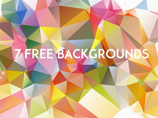 7 Low Poly Backgrounds (svg & png)