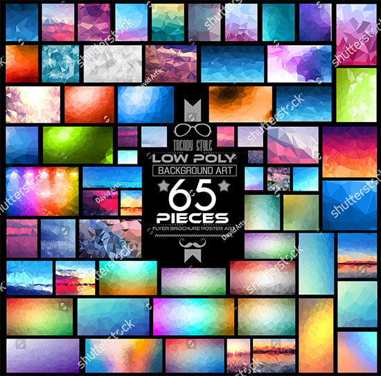 65 MegaPack Low-polygonal Backgrounds