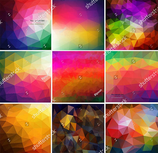 Set Nine Colorful Abstract Geometric Background